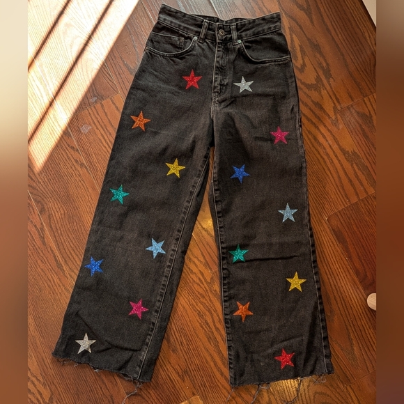 The Ragged Priest Black Jeans Colorful Stars Sz 24 - Picture 2 of 9